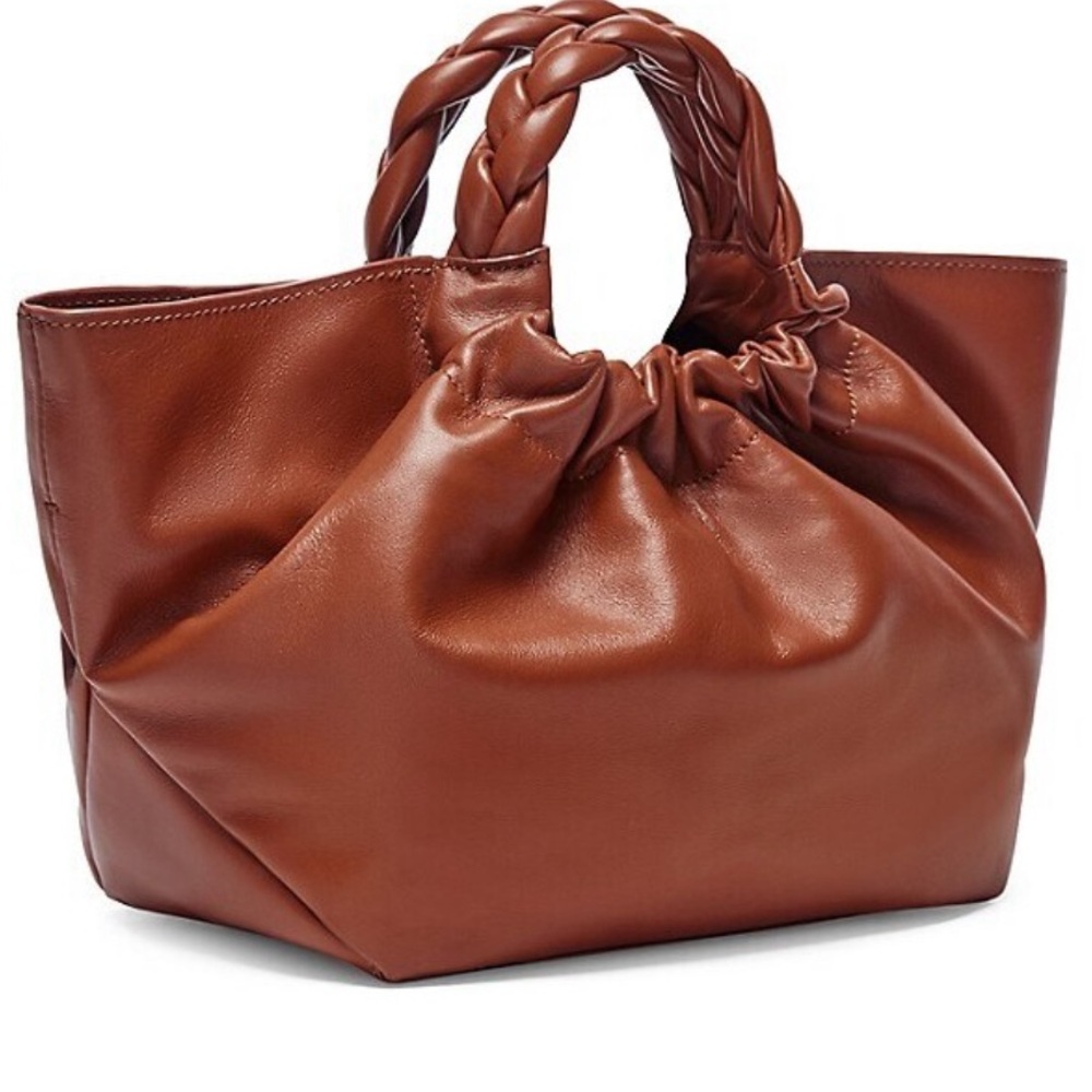 DeMellier Midi Los Angeles Leather Braided Tote. Burnt Orange. New, never worn.